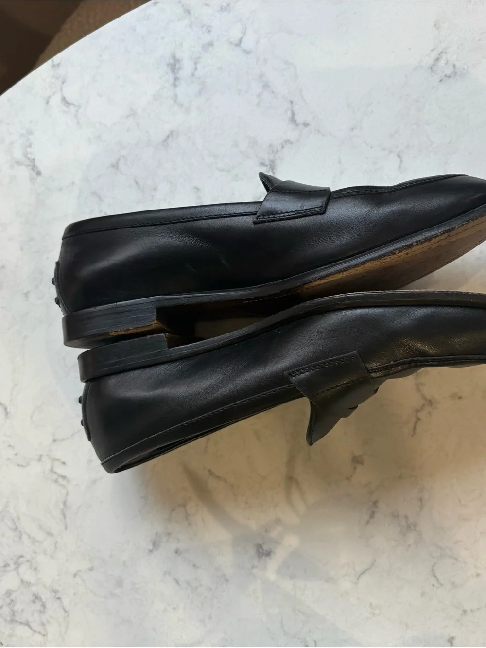 Tod’s Women’s Black Leather Penny Loafers 38